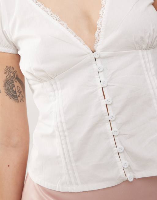 Motel ilias corset top in white | ASOS