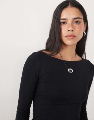 Motel Ione 3/4 Sleeve Top In Brown