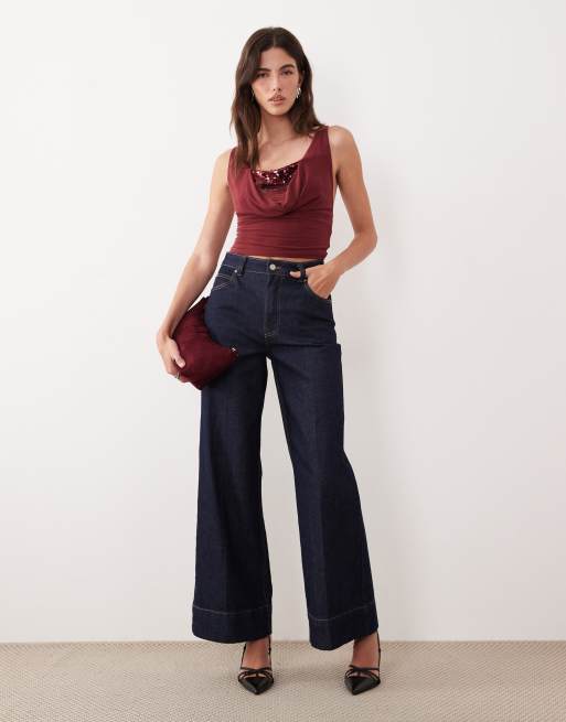 Motel Janic sequin top in burgundy, 2 of 4