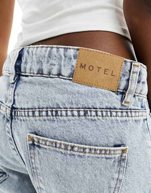 Motel - Jean parallèle taille basse - Bleu clair délavé, 3 de 5