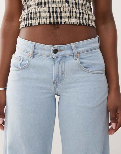 Motel - Jeans a vita bassa con gambe parallele lavaggio blu chiaro, 5 di 5