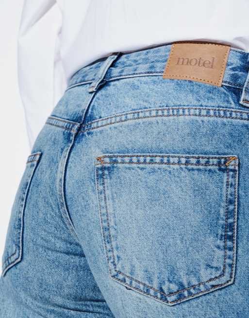 Motel jeans med låg midja i ljusblått, used, 4 av 5