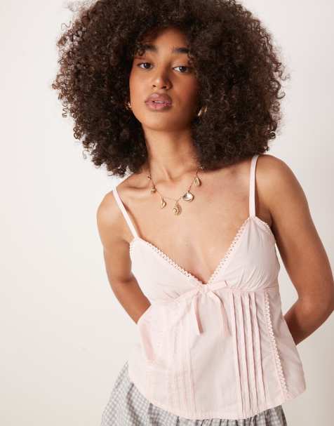 Motel Jepuni poplin cami top in light pink - view 1