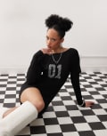 [Motel] Motel Jionni hotfix detail sweater dress in black L BLACK