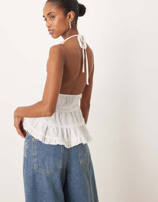 Motel Juanita Crochet detail halter top , 4 of 4