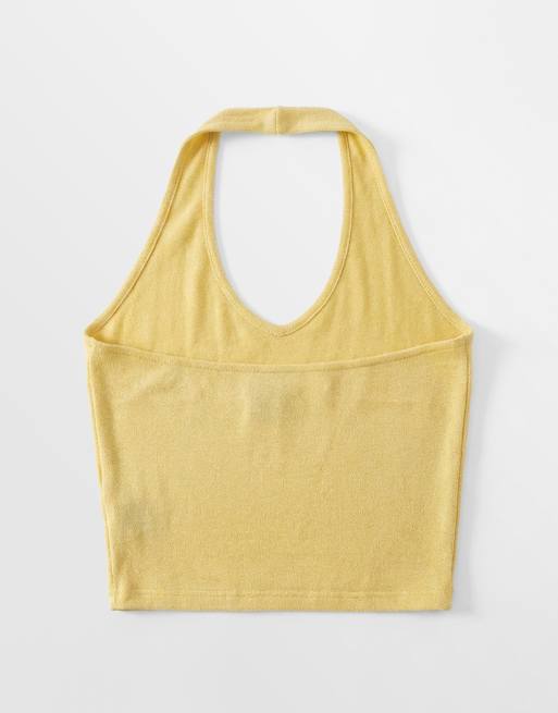 Motel - Jules - Parte de un conjunto - Top amarillo efecto purpurina con cuello halter de punto, 6 de 7