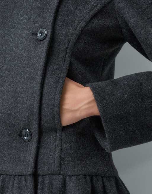 Motel juliena skirt hem coat in dark gray, 2 of 5