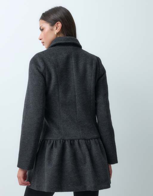 Motel juliena skirt hem coat in dark gray, 5 of 5