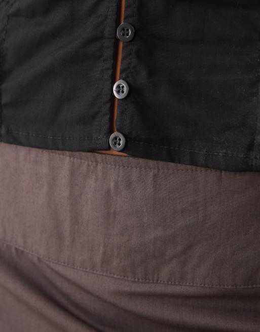Motel Kael poplin mini skirt in peppercorn, 3 of 5