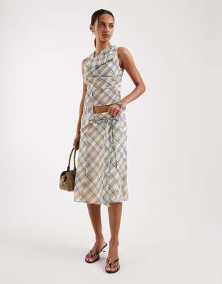 Motel Kamili Midi Skirt In Gray