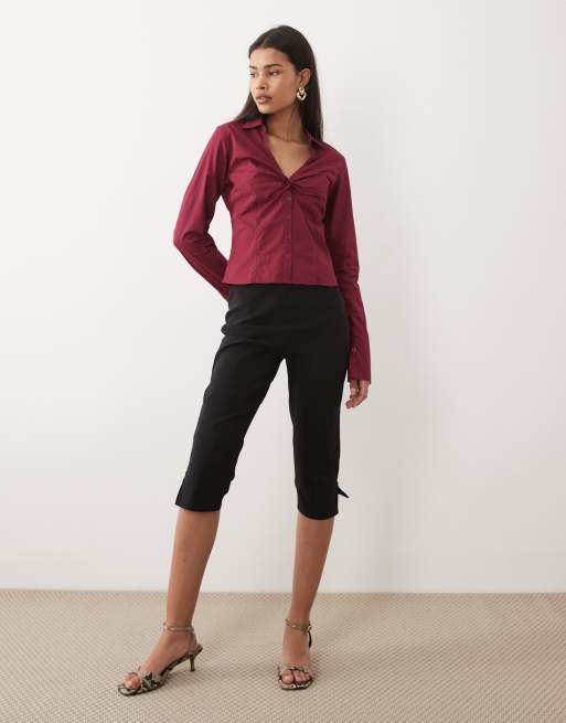 Motel - Karis - Bordeauxrød skjorte med knapper, 2 af 4