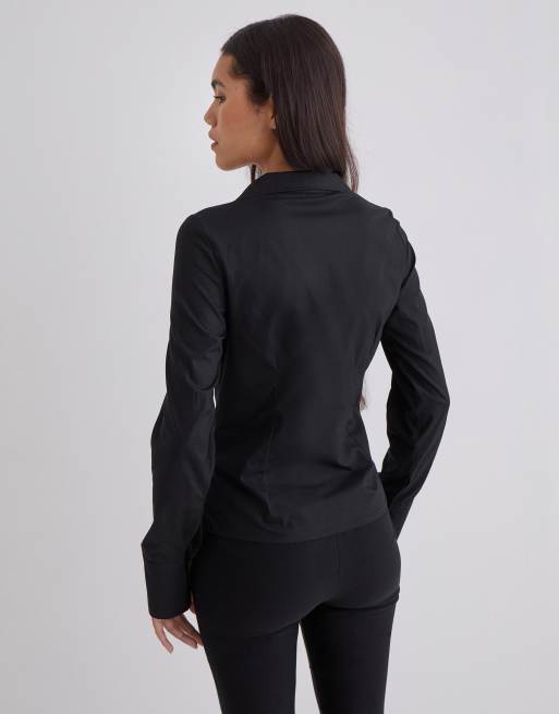 Motel Karis button up shirt in black, 4 of 4