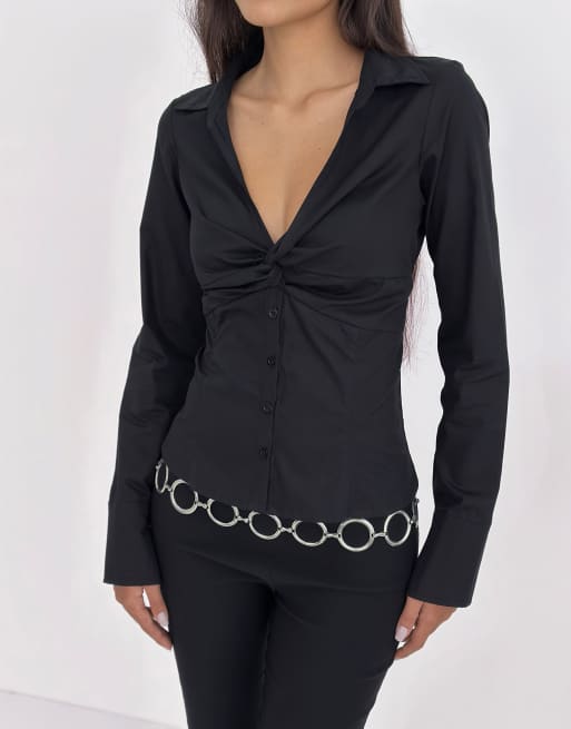 Motel - Karis - Camicia nera con bottoni, 3 di 4
