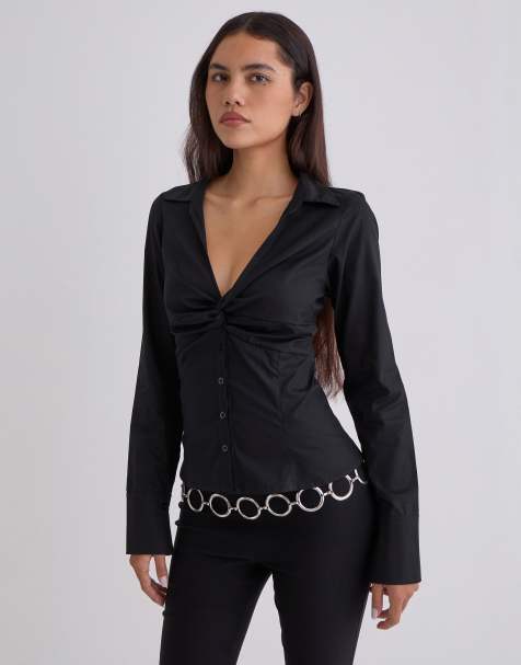 Motel – Karis – Svart skjorta med knäppning - view 1