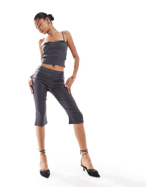 Motel katira bust detail cami top co-ord in charcoal - view 1