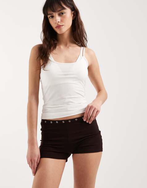 Motel Kento hot pant with eyelets in Bitter choc - view 1