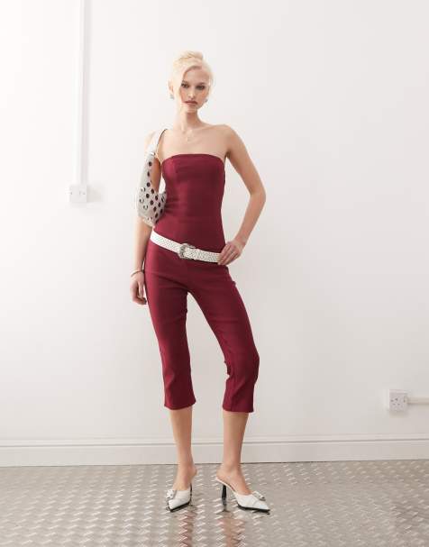 Motel Kila tailored capri pants in burgundy (part of a set) - view 1