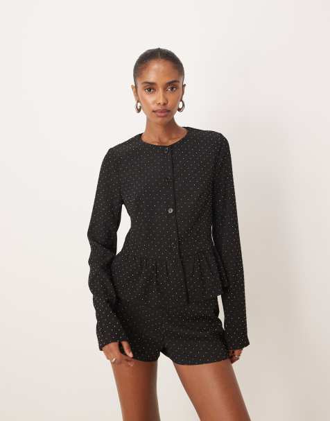 Motel kireya tailored jacket in black diamante - part of a set - view 1