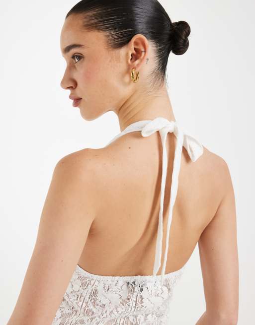 Motel Kopa floral lace halter top in white - part of a set, 3 of 4