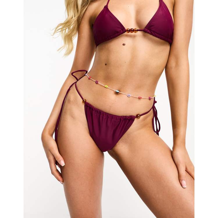 Burgundy Bikini Top  Leyna – motelrocks-com-us