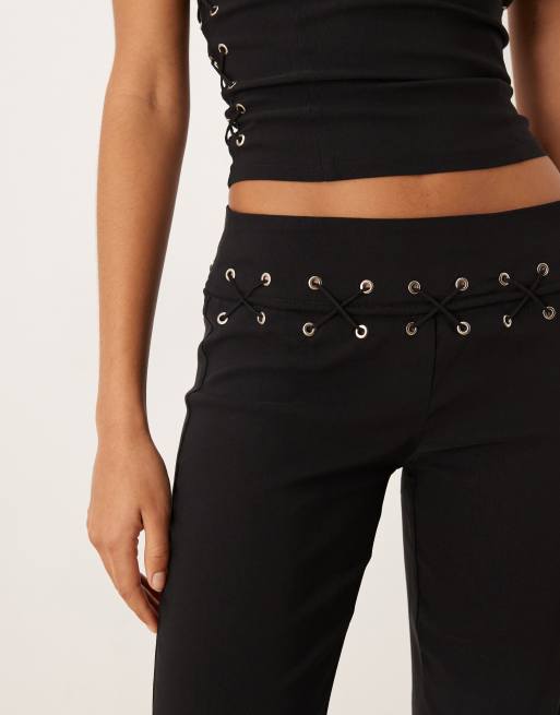 Motel - Lirina - Elegante broek met veters in zwart, 4 van 5