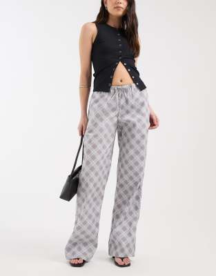 Motel Lirura Relaxed Pants In Gray