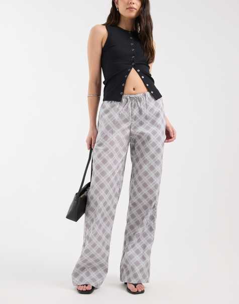 Motel Lirura relaxed pants in grey check - view 1