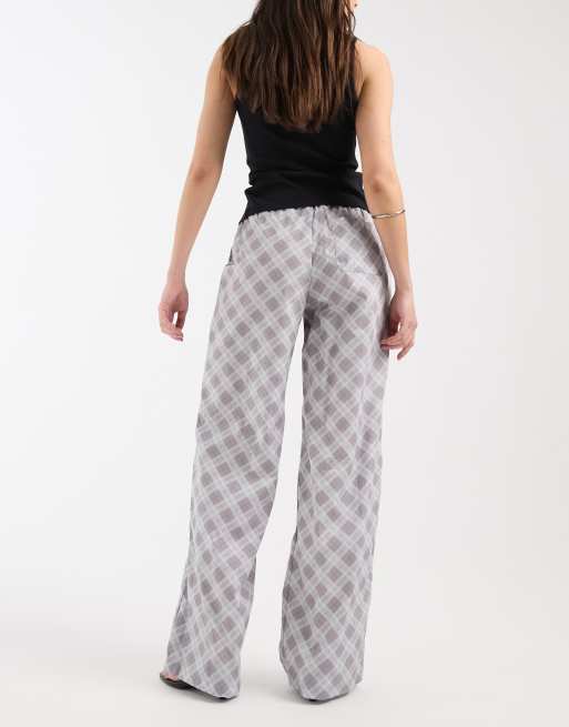 Motel Lirura relaxed trousers in grey check, 5 of 5