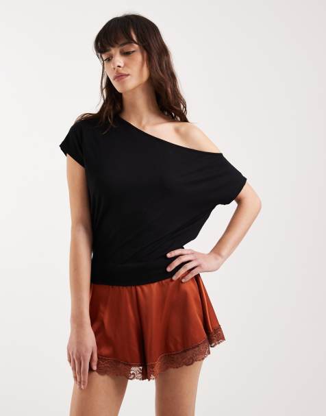 Motel Lola tie waist off the shoulder top in black - view 1