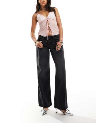 Motel low rise parallel jeans in washed black grey - view 1
