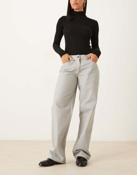 Motel low rise parallel pants in light gray - view 1