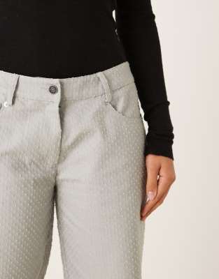 Motel Low Rise Parallel Pants In Gray