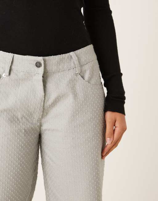 Motel low rise parallel pants in light grey, 2 of 5