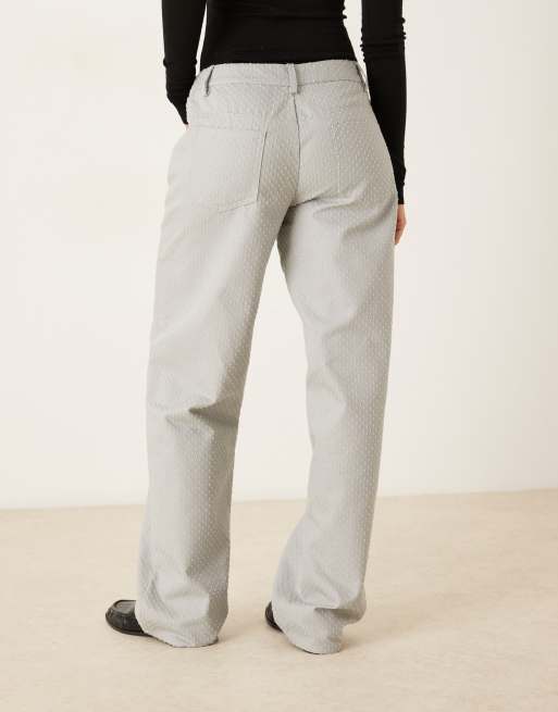 Motel low rise parallel pants in light grey, 3 of 5