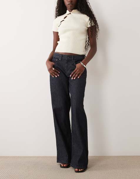 Motel low rise roomy jeans in indigo stripe - view 1