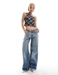 [Motel] Motel low rise roomy jeans in vintage bleach wash-Blue W36 L32 VINTAGE BLEACH WASH