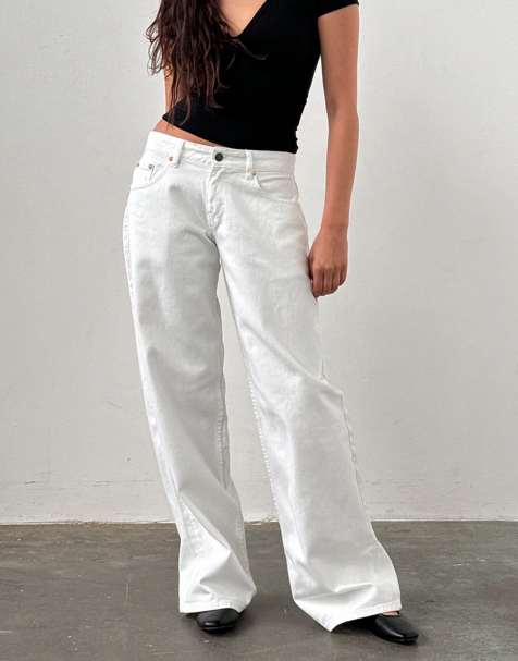 Motel low rise roomy jeans in white - view 1