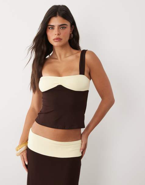 Motel Lure top in brown & yellow - part of a set - view 1