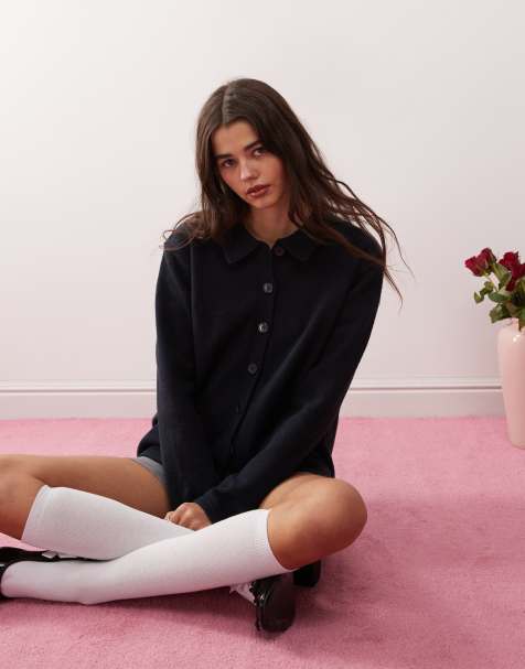 Motel madera button up cardigan in navy - view 1