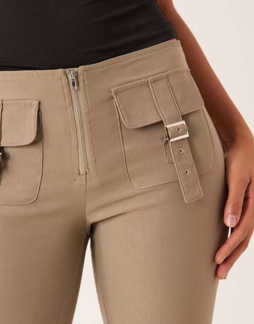 Motel Maite pocket tailored pants in taupe, 4 of 5