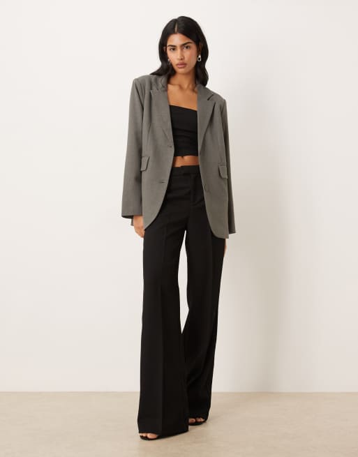 Motel Maiwa textured blazer in charcoal gray 