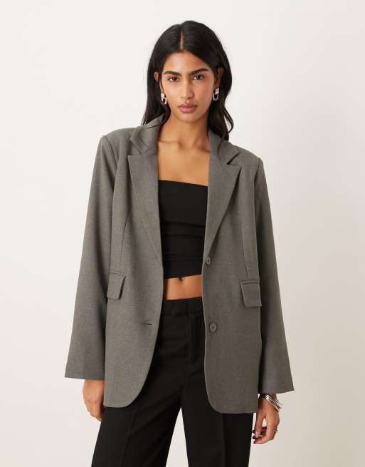 Motel Maiwa textured blazer in charcoal gray , 2 of 4