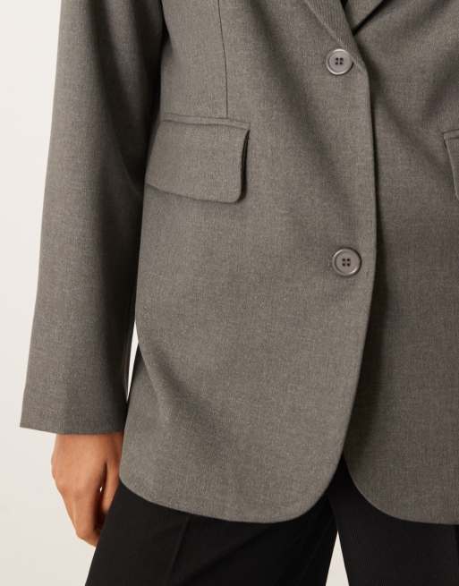 Motel Maiwa textured blazer in charcoal grey , 3 of 4