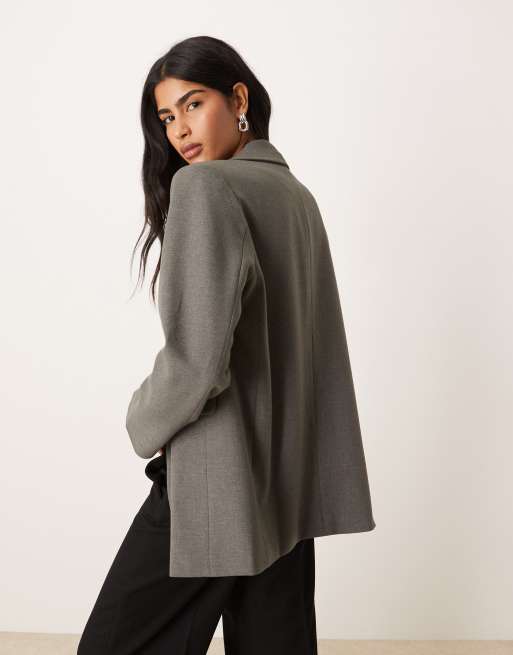 Motel Maiwa textured blazer in charcoal grey , 4 of 4
