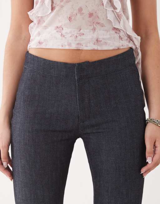 Motel - Malvinas - Denim flare-broek in donker indigo, deel van co-ord set, 5 van 5