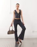 [Motel] Motel Malvinas flared denim pants in dark indigo (part of a set)-Navy XL Dark indigo
