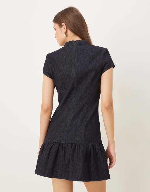 Motel Manama chambray mini denim dress in indigo | ASOS
