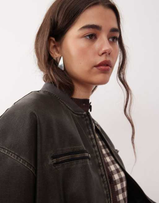 motel-marco-distressed-faux-leather-bomber-jacket-in-black-asos