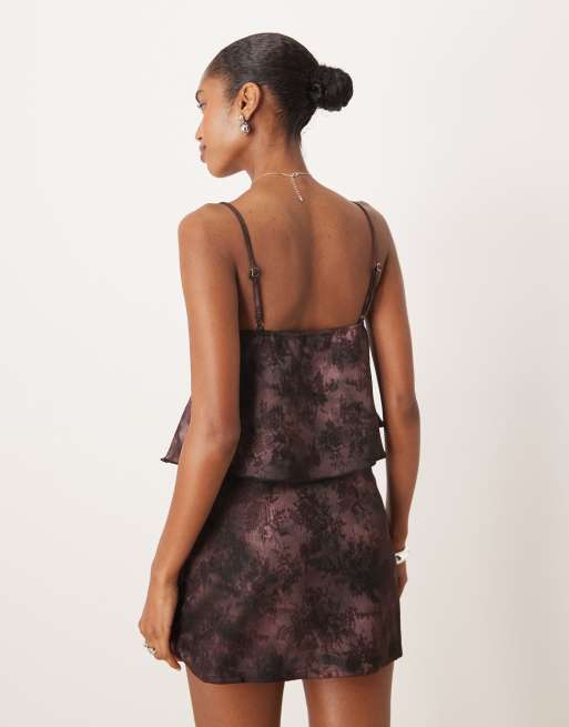 Motel - Marina - Top fluide d'ensemble en jacquard fleuri à col en V - Violet, 4 de 4