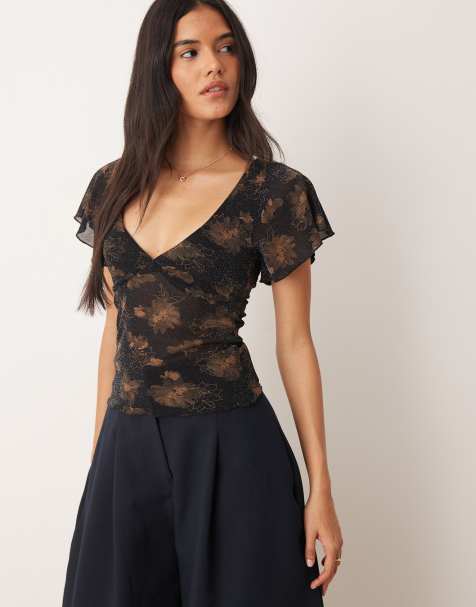 Motel Mayari floaty top in black bronze